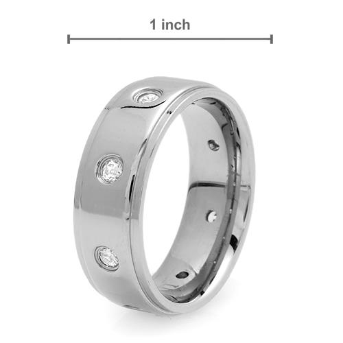 HIGH QUALITY .40CT CZ TITANIUM BAND RING-SZ8